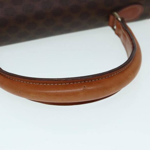 CELINE Macadam Canvas Hand Bag PVC Leather Brown Gold Auth 91294 - Picture 7 of 16